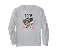 Bone AMI Bon Good Friend - Divertente Meme sul Proprietario di Un Cane Francese Maglia a Manica