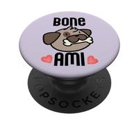 BONE AMI BON Good Friend - Divertente meme sul proprietario di un cane francese PopSockets PopGrip Adesivo