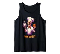 Bone Appétit Funny Halloween Skeleton Chef Cooking Cook Canotta
