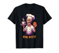 Bone Appétit Funny Halloween Skeleton Chef Cooking Cook Maglietta