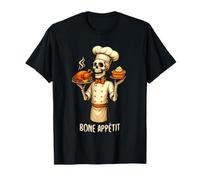 Bone Appétit Funny Halloween Skeleton Chef Thanksgiving Pie Maglietta
