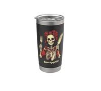 Bone-Appetit Scheletro Vintage Halloween Funny Skull Cooking Bicchiere termico in acciaio inox doppia parete