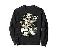 Bone Deep Low End Musica Rock Scheletro Che Suona Il Basso Felpa