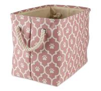 Bone Dry 6192 Pet Storage Collection Lattice Paw Print, Medium Rectangle, Rose