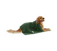 Bone Dry, Asciugamano per la toelettatura degli animali domestici, in microfibra assorbente, XL, 104,1 x 59,7 cm, verde cacciatore ricamato