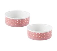 Bone Dry Ceramic Pet Collection, set di ciotole medie con rose, 2 pezzi