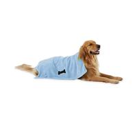 Bone Dry Collezione di Asciugamani per la toelettatura degli Animali Domestici, in Microfibra Assorbente, XL, 41 x 23,5, Blu Ricamato