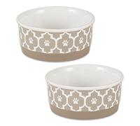 Bone Dry Lattice Collection Pet Bowl & Canister, piccolo set, 4.25x2, pietra, 2 pezzi
