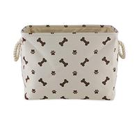 Bone Dry Paw and Bone Print, cotone, marrone scuro, rettangolo medio