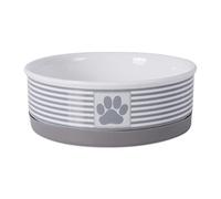 Bone Dry Paw & Patch - Ciotola in Ceramica per Animali Domestici, 15 x 5 cm, Colore: Grigio