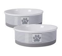Bone Dry Paw & Patch - Collezione di Animali Domestici in Ceramica, Grande, 19 x 6 cm, Grigio, 2 Pezzi