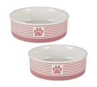Bone Dry Paw & Patch - Collezione di animali domestici in ceramica, grande, 7,5 x 2,4, rosa, 2 pezzi