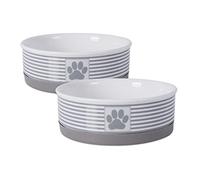 Bone Dry Paw & Patch - Collezione di Animali Domestici in Ceramica, Misura Media, 15,2 x 5,1 cm, Grigio, 2 Pezzi