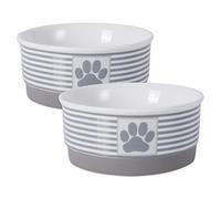 Bone Dry Paw & Patch - Collezione di Animali Domestici in Ceramica, Set Piccolo, 10,8 x 5,1 cm, Grigio, 2 Pezzi