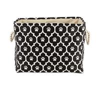 Bone Dry Pet Storage Collection Lattice Paw Print, Black, Large Rectangle