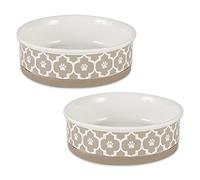 Bone Dry Reticolo Pet Collection Ceramica, Set grande, 7,5 x 2,4 cm, Pietra, 2 pezzi