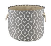 Bone Dry Stampa di zampe reticolate, cotone, grigio, S Rotondo