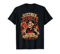 Bone in Ribeye Le Mie Due Cose preferite Skeleton Pitmaster BBQ Maglietta