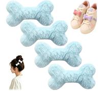 Bone Shoe Accessories Plush Clips Bone Pin,Handmade DIY Dog Bones Hair Clip | Removable Dog Bone Shoes Charms,Plush Soft Padded Applique Brooch Pins Clips,Y2K Halloween Footwear Sewing DIY Accents
