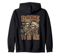 Bone To Be 1 Scheletro Biker Coppia Divertente Riders Love Felpa con Cappuccio