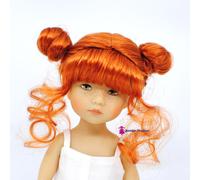 Boneka Parrucca Doppio Chignon Rosso 6-7inch/15,5 -18 CM Si Adatta A Li 'L