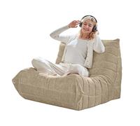 Boneless, divano da pavimento, divano singolo, poltrona da lettura, poltrona a sacco Togo, super soft memory sponge, per soggiorno, camera da letto, balcone, 105 x 95 x 85 cm (albicocca)