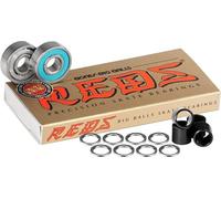 Bones Big Balls Reds - Cuscinetti per skateboard, confezione da 8 pezzi, con distanziatori e rondelle