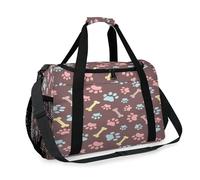 Bones Paws Borsone da viaggio per ragazze, ragazzi, donne, uomini, animali, zampe, fine settimana, borsa a tracolla per viaggi, sport, palestra