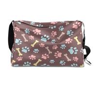 Bones Paws - Borsone in pelle per uomo, donna, ragazzi e ragazze, con zampe di animali, per fine settimana, sport, palestra, viaggi, borsa a tracolla singola, Colore, 18.5L, Organizer per borse