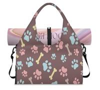 Bones Paws, borsone sportivo per donne e uomini, con zampe, borsa per il fine settimana, con scomparto per scarpe, borsa a tracolla per yoga, palestra, viaggi, Colore, L, Organizer per borse