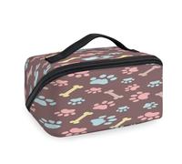 Bones Paws - Trousse da viaggio per donne, uomini, ragazze, ragazzi, animali, zampe, borsa da bagno portatile, organizer per articoli da toeletta e articoli da toeletta