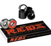 Bones Reds - Cuscinetti di precisione per pattini (confezione da 8 con 4 distanziatori)
