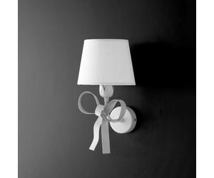 Bonetti Illumina Applique Shabby Chic Bianco 1 Luce Paralume Bianchi