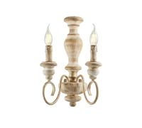 Bonetti Illumina Applique Shabby Chic Cascina Bianco Tortora Vintage 2 Luci E14