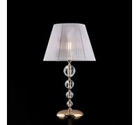 Lume in ferro dorato e cristallo 1 luce con paralume Ruben