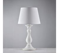 Bonetti Illumina Lampada da tavolo Shabby Chic Lucca Legno Bianco 1 luce E27