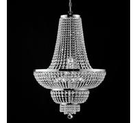 Lampadario in ferro e ottone cromato con strass 10 luci Mozart