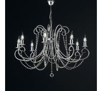 Bonetti Illumina Lampadario classico in metallo 8 luci con strass in cristallo M