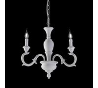 Bonetti Illumina Lampadario in stile classico in legno a 3 luci Fiorenza Bianco [EEK: A++]
