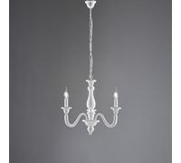 Lampadario in legno bianco shabby 3 luci Lucca