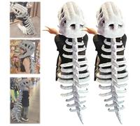 Bonezilla Realistic Dinosaur Skeleton Costume Set, Halloween Fun Skeleton Dinosaur Costume Dress-Up, Dinosaurs Fossil Jumpsuit Stuffed Spines for Halloween And Everyday Wear(2Pcs)