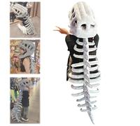 Bonezilla Realistic Dinosaur Skeleton Costume Set, Halloween Fun Skeleton Dinosaur Costume Dress-Up, Dinosaurs Fossil Jumpsuit Stuffed Spines for Halloween And Everyday Wear(1Pc)