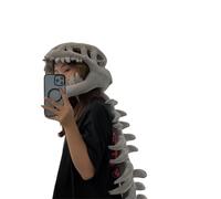 Bonezilla, Set di costume realistico da scheletro di dinosauro, per Halloween, a tema Dino, con maschera 3D a forma di teschio, tuta spaventosa in peluche fossile, oggetti di scena per cosplay (con