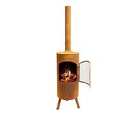 BonFeu BonTino LP Grate - Stufa da patio - Camino con protezione dalle scintille per serate rilassanti - Colonna fuoco da esterno - Camino da patio con griglia per barbecue - 35x35x140cm