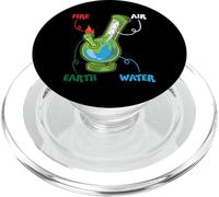 Bong Elements Fire Water Earth Air THC Weed Smoking Anatomy PopSockets PopGrip per MagSafe