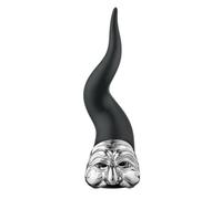 Bongelli Preziosi Corno Cornetto Pulcinella Nero Bianco 21cm Marmorino
