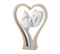 BONGELLI PREZIOSI Figura Coppia Cuore Alta Visi 18cm Nocciola