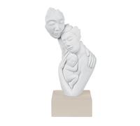 Bongelli Preziosi Figura Statua Moderna Famiglia Nascita 27cm Bianco Base Nocciola Marmorino