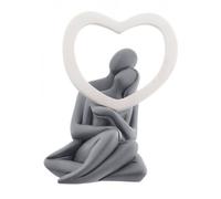 BONGELLI PREZIOSI - Figura Statuina Coppia Cuore Grigia 13 cm Marmorino