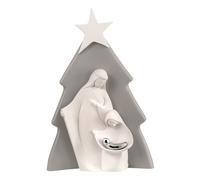 BONGELLI PREZIOSI Natività Sacra Famiglia Presepe Moderno Albero 15cm Grigio